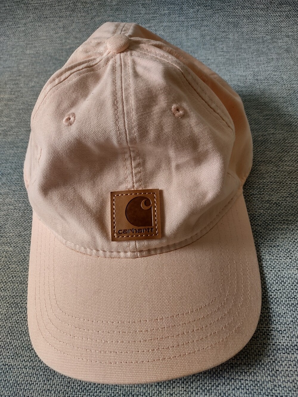 Carhartt Pink Blush Canvas Baseball Cap Leather Logo Patch Adjustable Hat